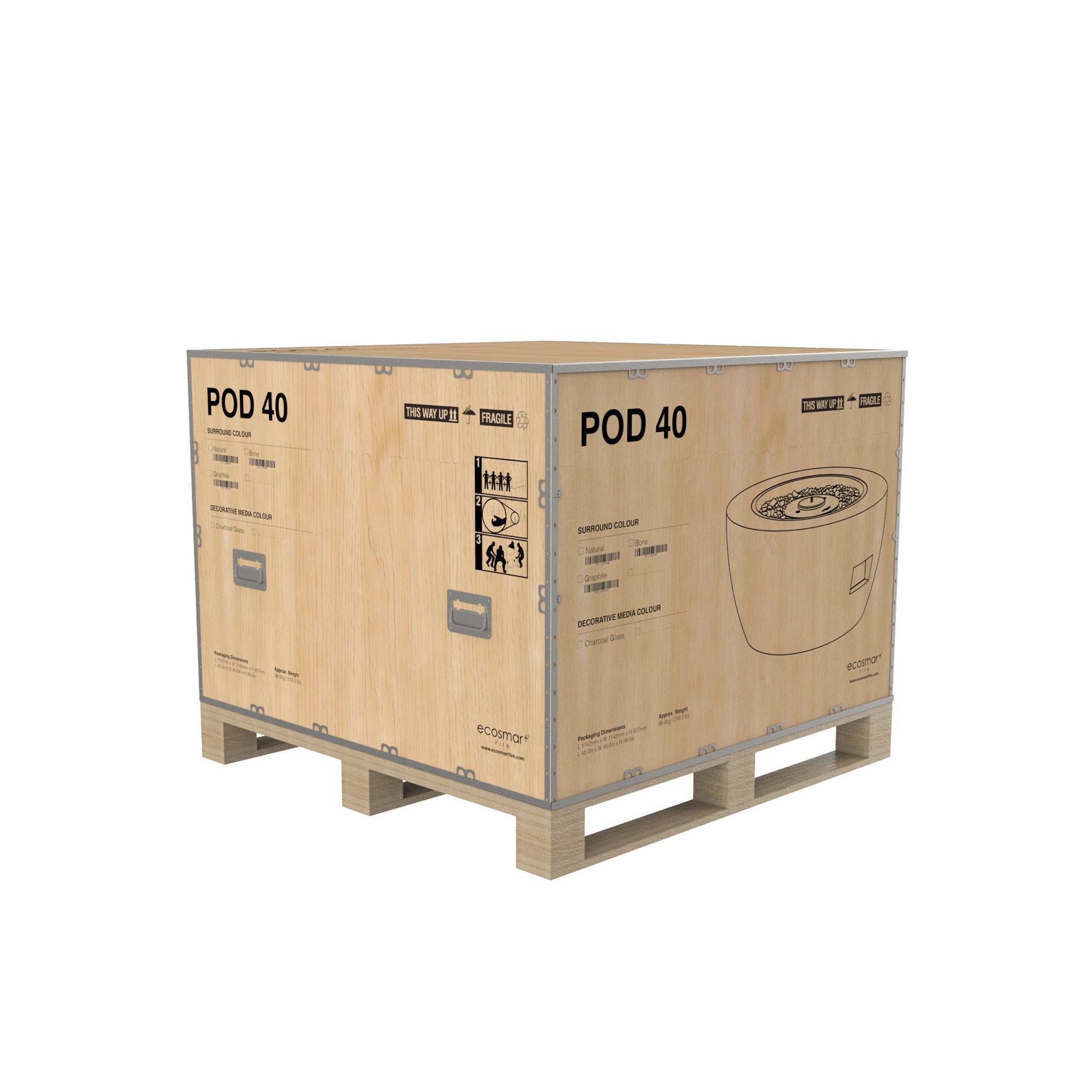 POD 40 FIRE PIT BOWL - NATURAL GAS / LIQUID PROPANE