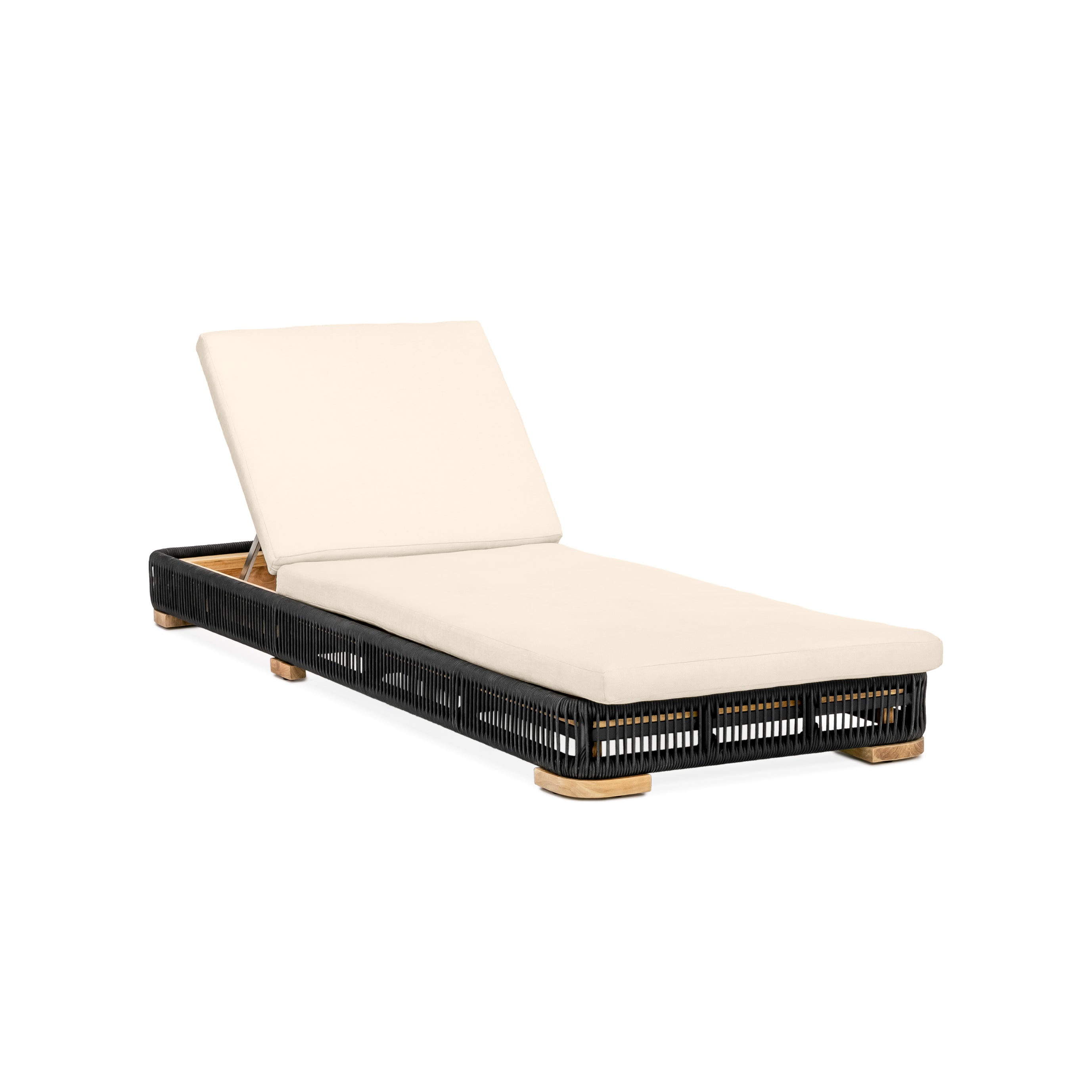 Breeze Chaise Lounge | Teak + Table
