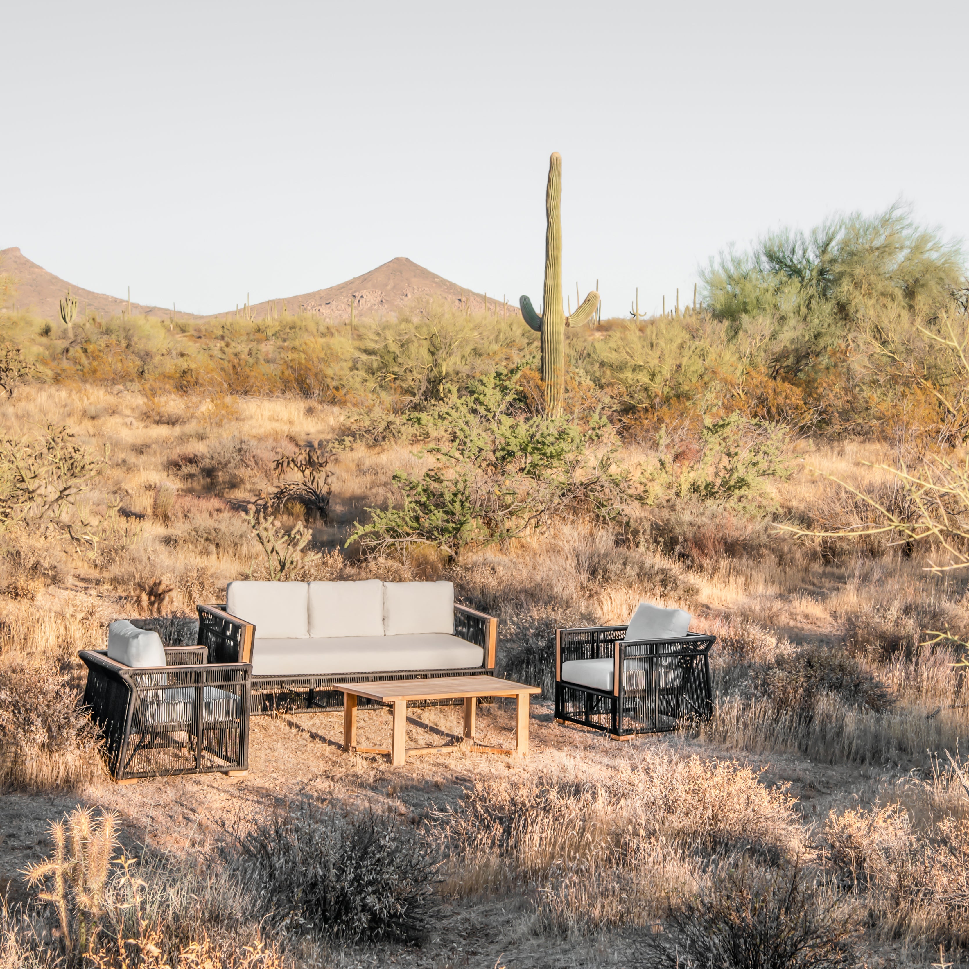 Breeze Sofa - Sand | Teak + Table