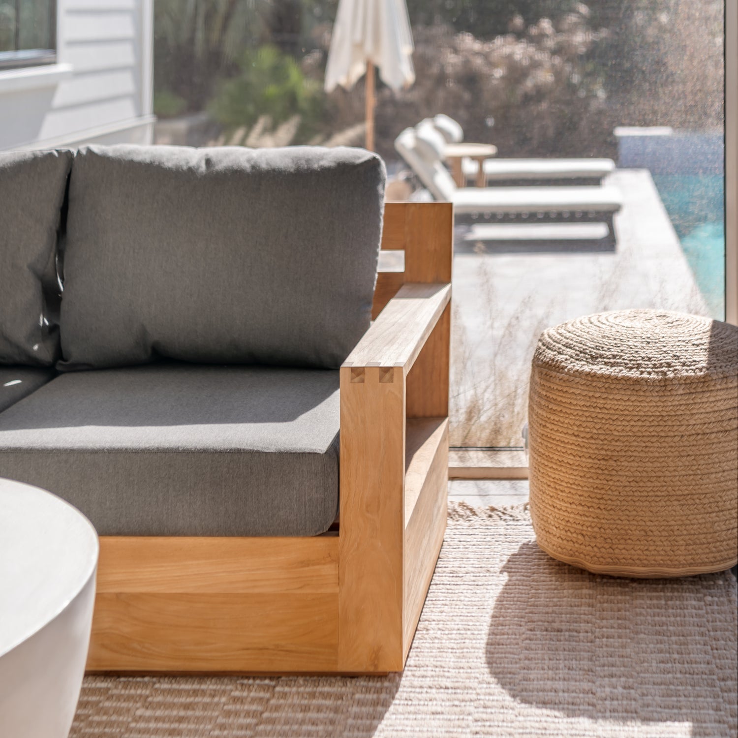 Braided Natural Pouf - Dash &amp; Albert
