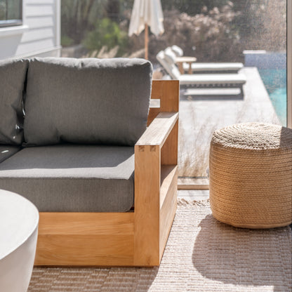Braided Natural Pouf - Dash &amp; Albert