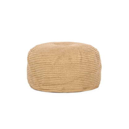 Braided Natural Pouf - Dash &amp; Albert