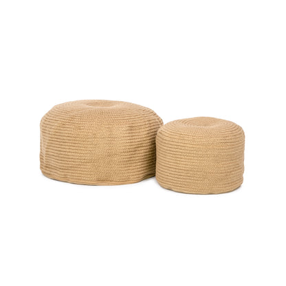 Braided Natural Pouf - Dash &amp; Albert