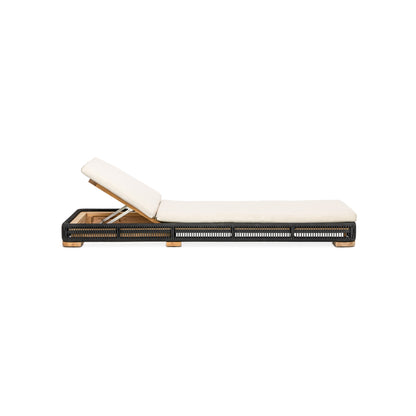 Breeze Chaise Lounge - Side View | Teak + Table