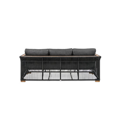 Breeze Sofa - Carbon Back View | Teak + Table