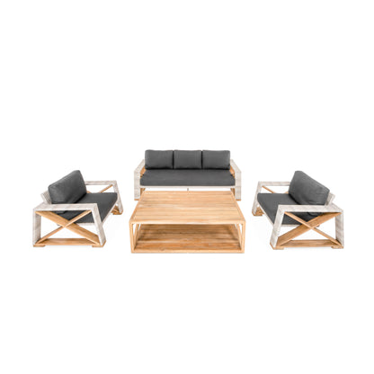 Caicos Sofa/Clubs 4-Piece Lounge Set