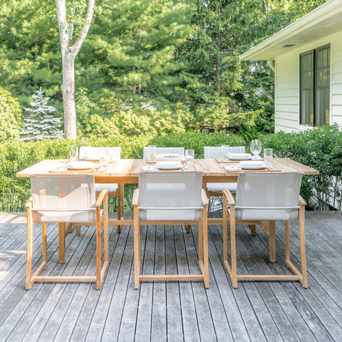 Capri Dining Chair - At outdoor table | Teak and Table